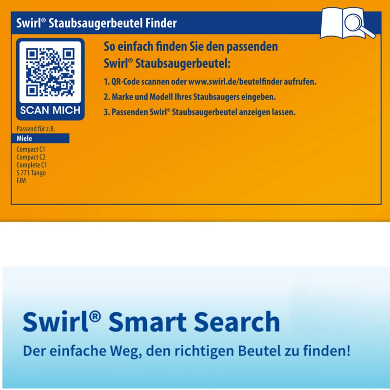 Staubsaugerbeutel kompatibel mit Swirl, Miele Compact C2 - C1