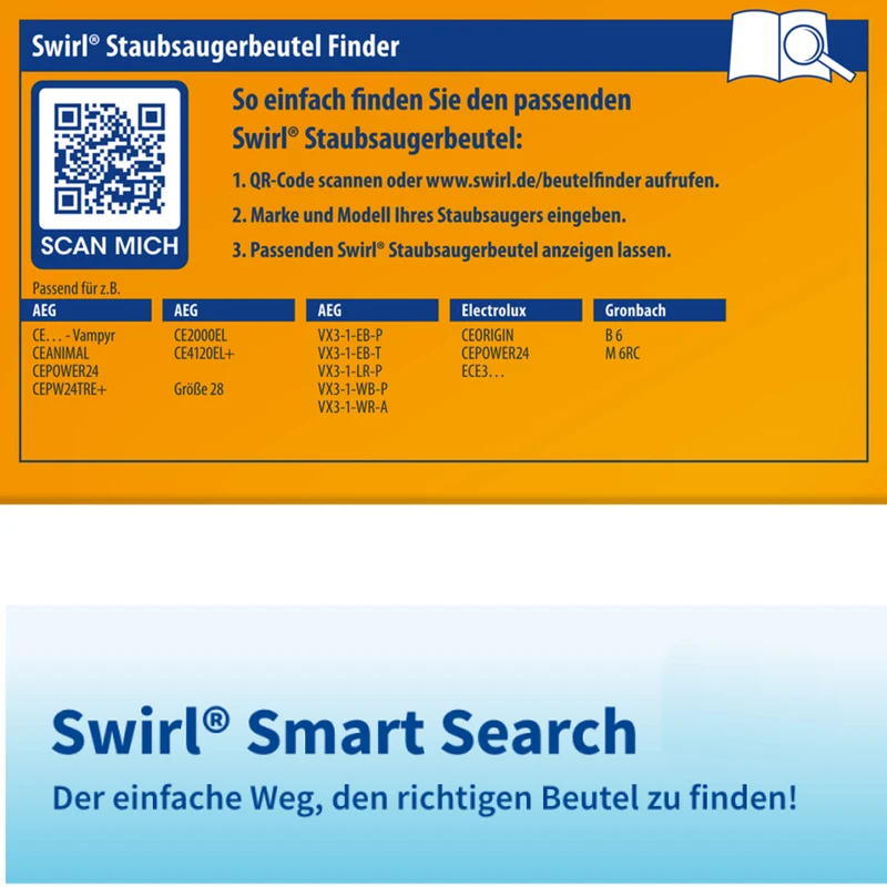 Staubsaugerbeutel kompatibel mit Swirl, AEG, Electrolux