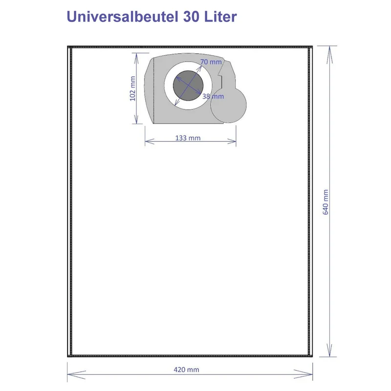 5 Staubsaugerbeutel 30 Liter Universal