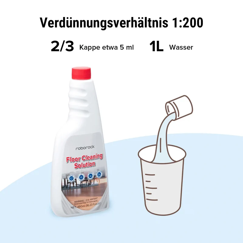 Roborock-Bodenreinigungslösung für Roboterstaubsauger und Nass-Trocken-Staubsauger, 480ml