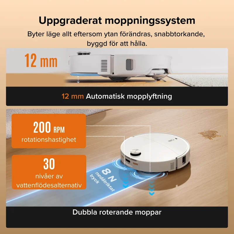 Roborock Qrevo Edge 2 - 25.000 Pa HyperForce-Saugkraft und Dual Anti-Tangle System