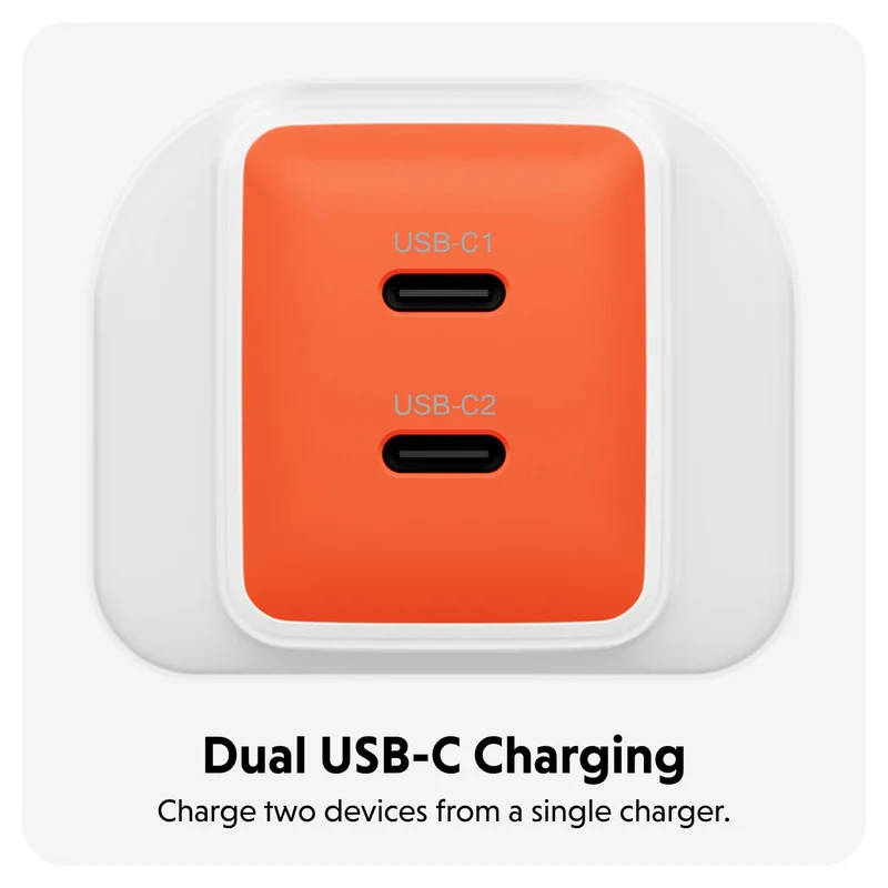 HyperJuice Flex 45 W GaN-Steckdosenladegerät – Orange (Großbritannien)