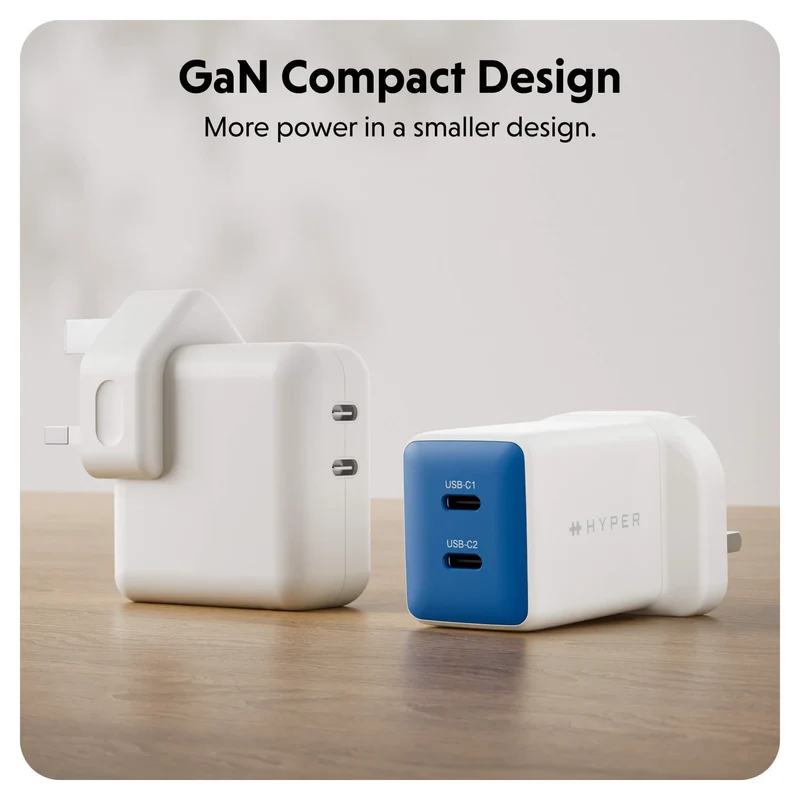 HyperJuice Flex 45 W GaN-Steckdosenladegerät – Blau (UK)