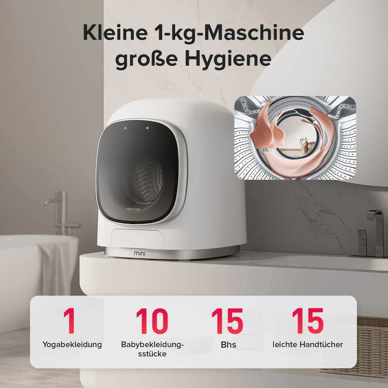 Roborock Zeo Mini Waschtrockner mit der Zeo-Cycle® Trocknungstechnologie