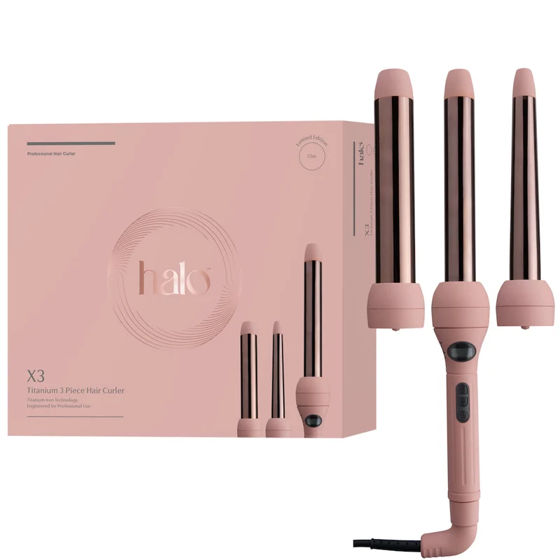 X3 Titanium 3 Piece Hair Curler - Clay