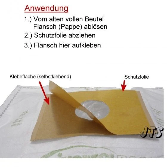 20 Synthetische Staubsaugerbeutel Universal Klebeflan.