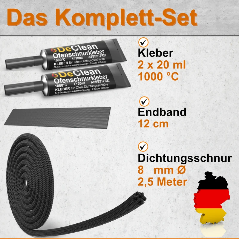 Kaminofen Dichtschnur 8mm 8mm