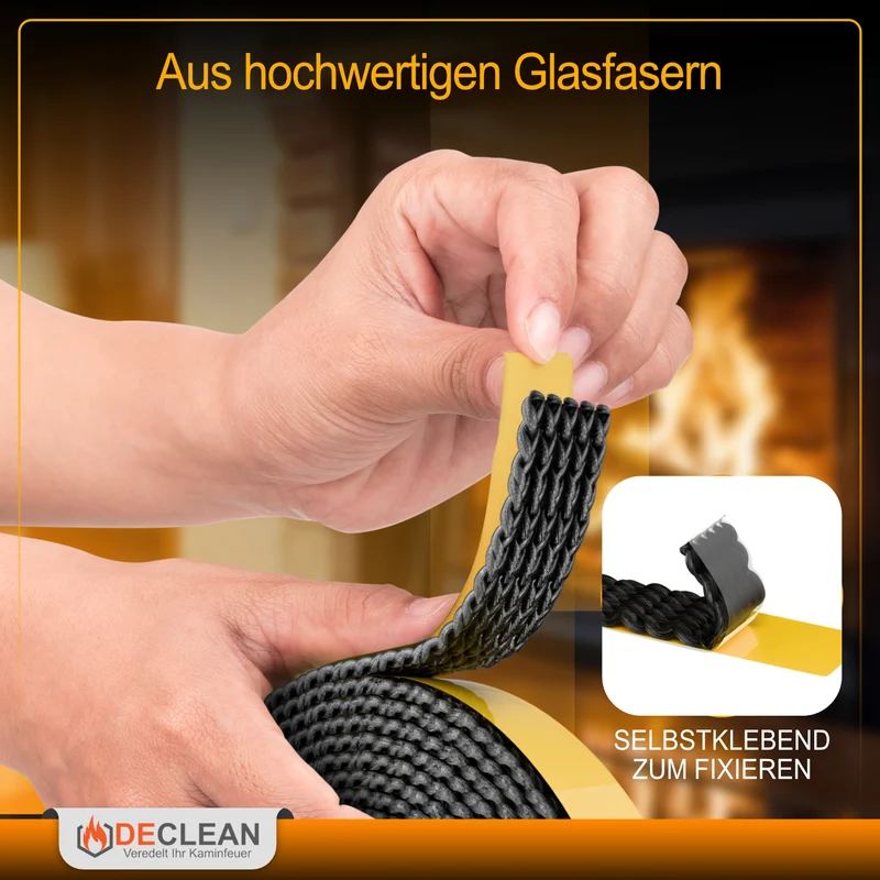 Kamindichtung selbstklebend Dichtband Glas Tür Kamin Ofen Dichtung mit Auswahl