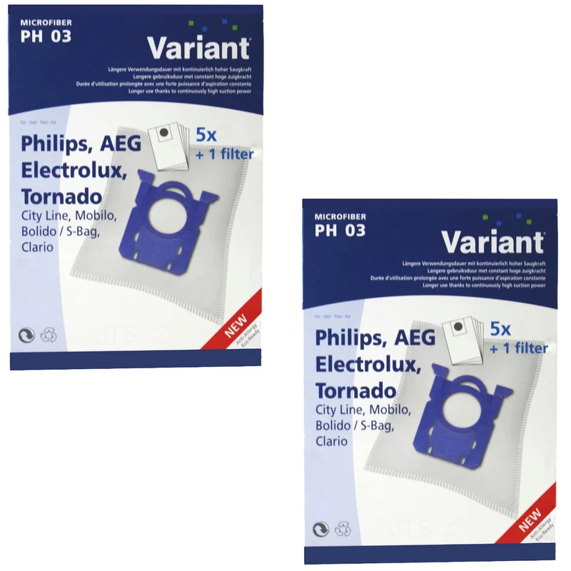 10 Staubsaugerbeutel kompatibel mit Philips FC 8021 S-Bag Classic Long Performance
