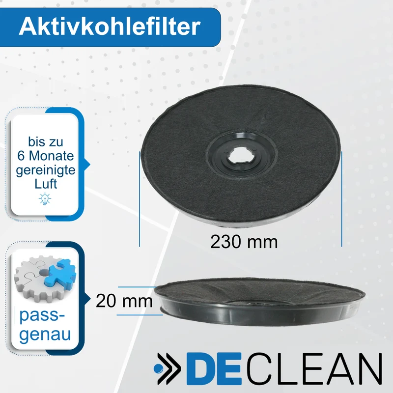 Aktivkohlefilter 230mm kompatibel mit AEG, Electrolux, Bosch EFF57 E233 230mm