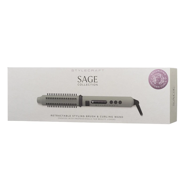 StyleCraft Sage Collection 2-in-1 Retractable Hot Brush 32mm