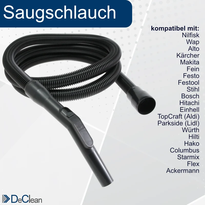 2 Meter Staubsaugerschlauch kompatibel mit Nilfisk Nass- Trockensauger, Industriesauger