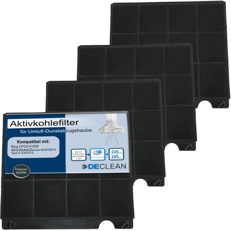 4 Kohlefilter kompatibel mit Elica, AEG, Electrolux CF0141529 F00333/S Mod15 TV008A