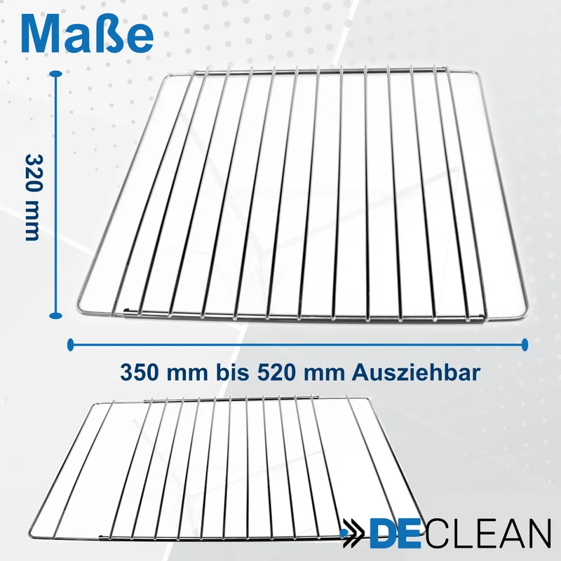 Grillrost 520 mm 320 mm passend für Backofen, Breite 350 bis 520 mm Tiefe 320 mm