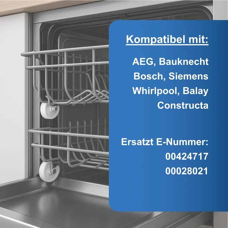 Rollen Geschirrspüler Ersatz kompatibel mit Siemens SMS SMU SMI Lady plus 424717 und 066321