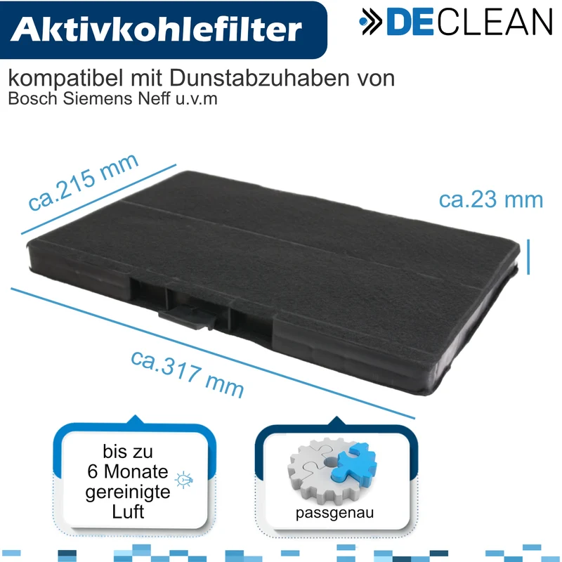 Kohlefilter kompatibel mit Balay, BSH, Bosch 705432 3BI897N 3BI897NC