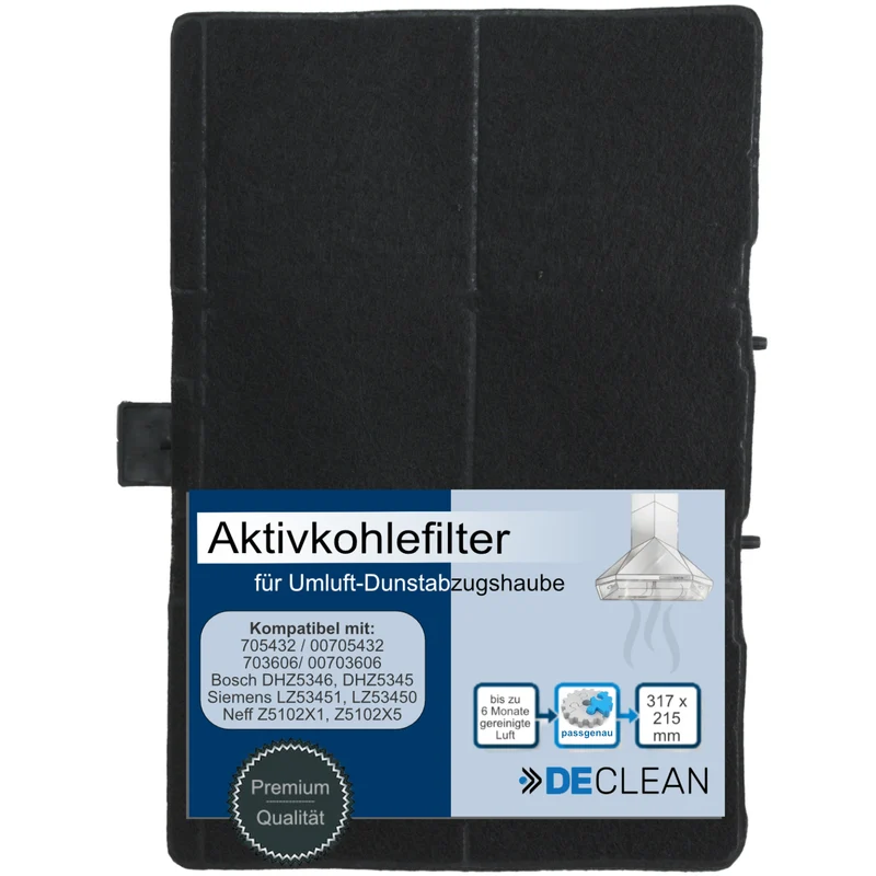 Kohlefilter kompatibel mit Neff, BSH, Bosch Z5102X1 Z5102X5 Z5106X5