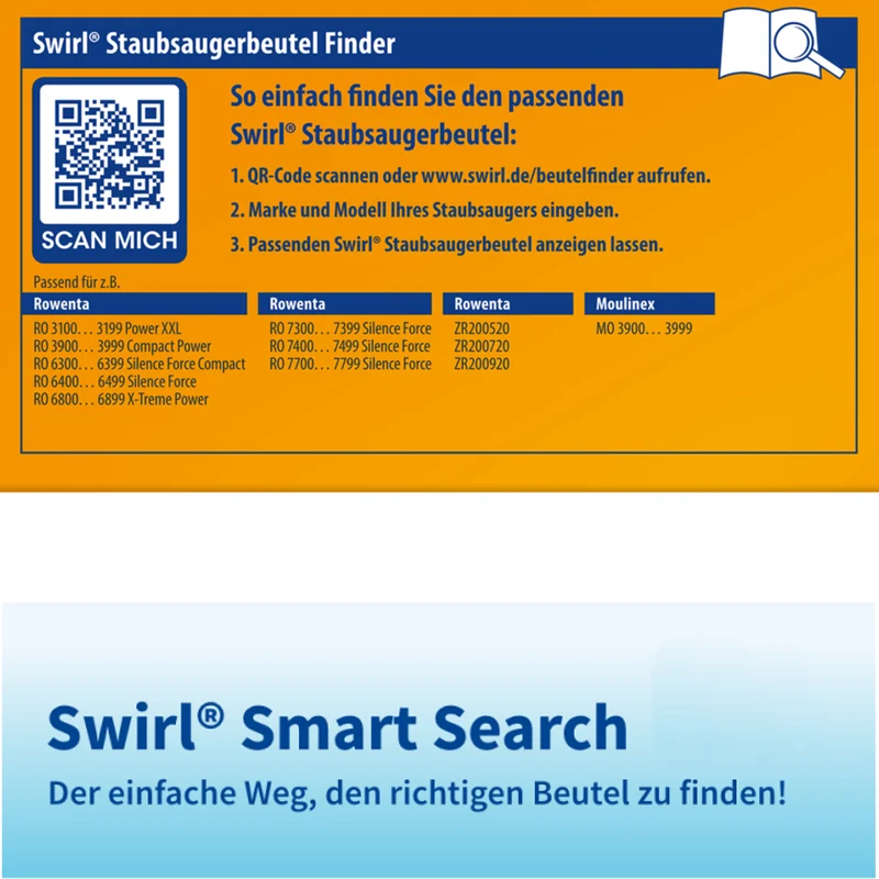 Staubsaugerbeutel kompatibel mit Swirl, Rowenta, Moulinex
