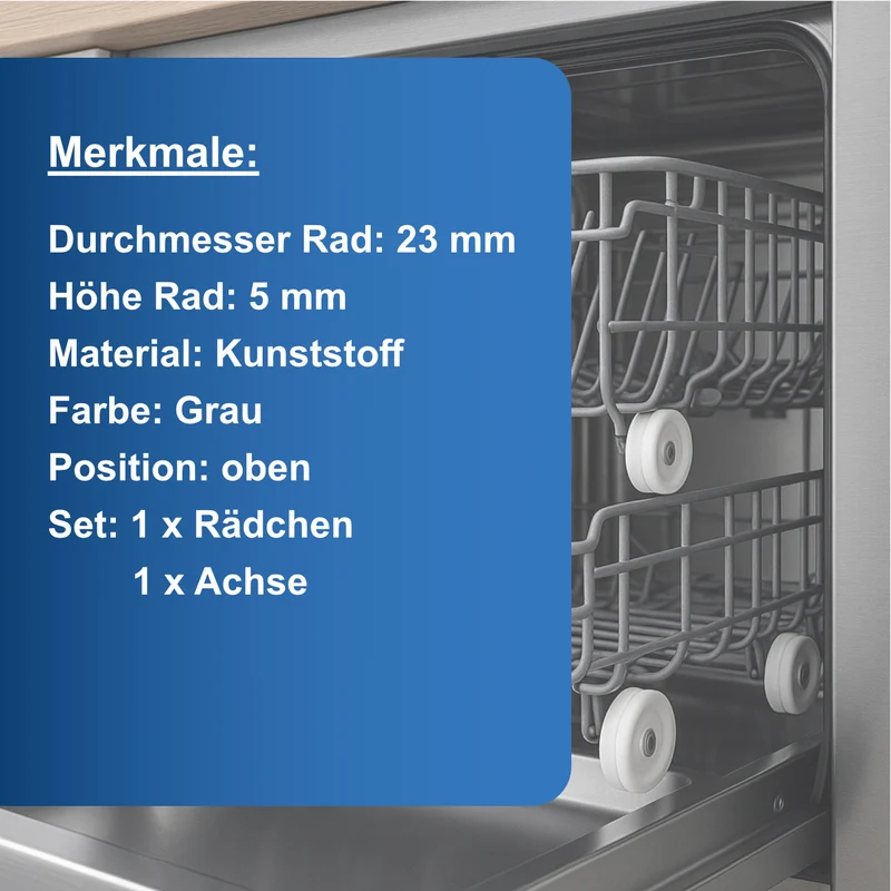 Korbrollen kompatibel mit Bosch, Siemens, Bauknecht 48125287802
