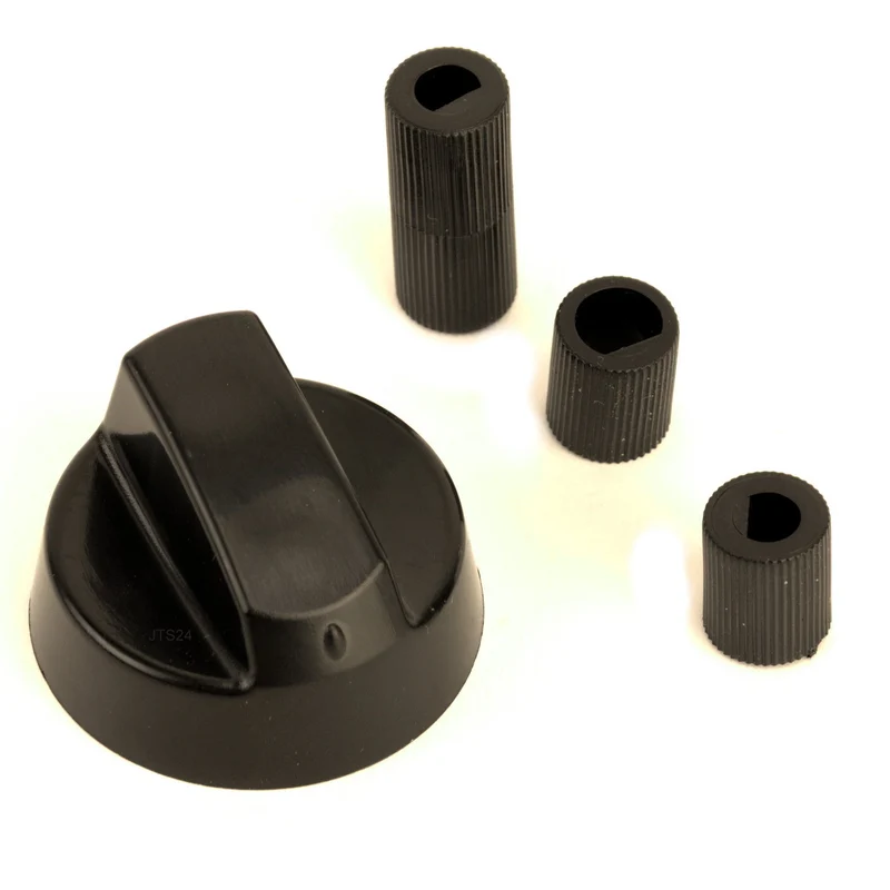 Universal Drehknopf Drehgriff Knebel Schwarz mit Adaptern Herd Kochfeld Backofen