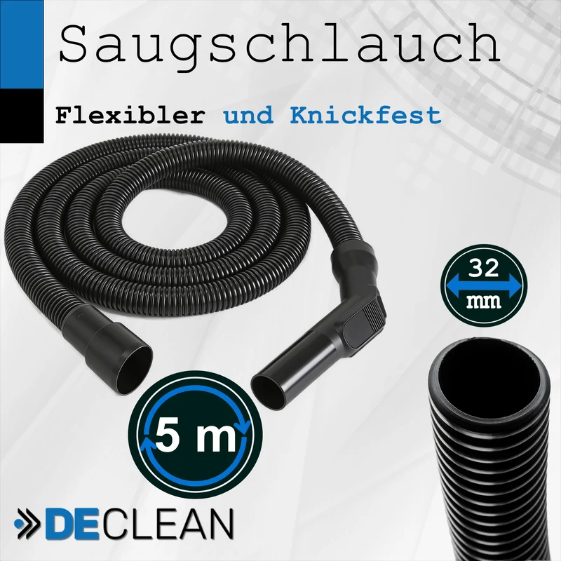 5 Meter Staubsaugerschlauch kompatibel mit Nilfisk Nass- Trockensauger, Industriesauger