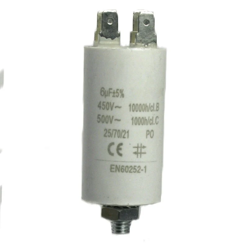 Motorkondensator 450V 6,0µF mit Steckanschluss