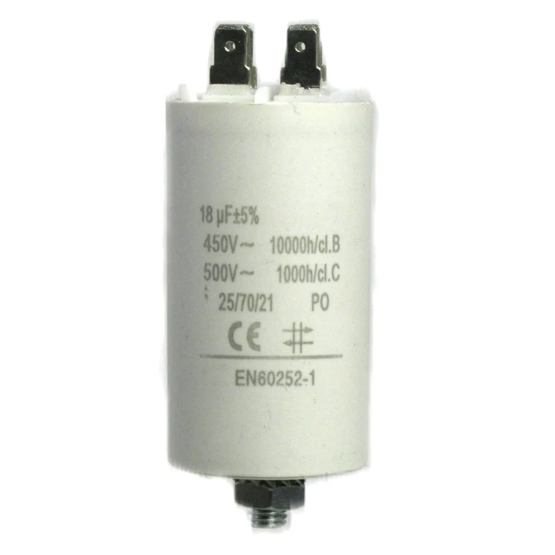 Motorkondensator 450V 18,0µF mit Steckanschluss