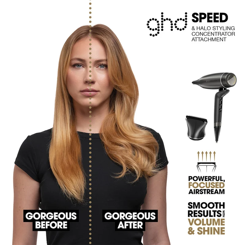Speed Professional Hair Dryer In Metallic Black