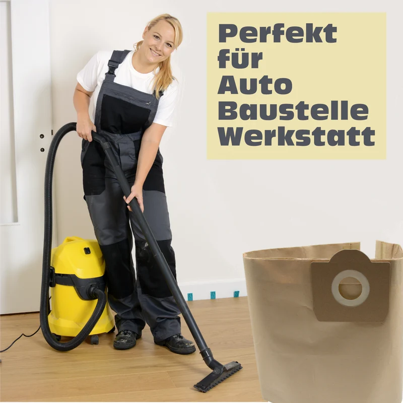 20 Staubsaugerbeutel kompatibel mit Kärcher, Rowenta WD3 Ersatzteile WD 3 Premium,P,Extension