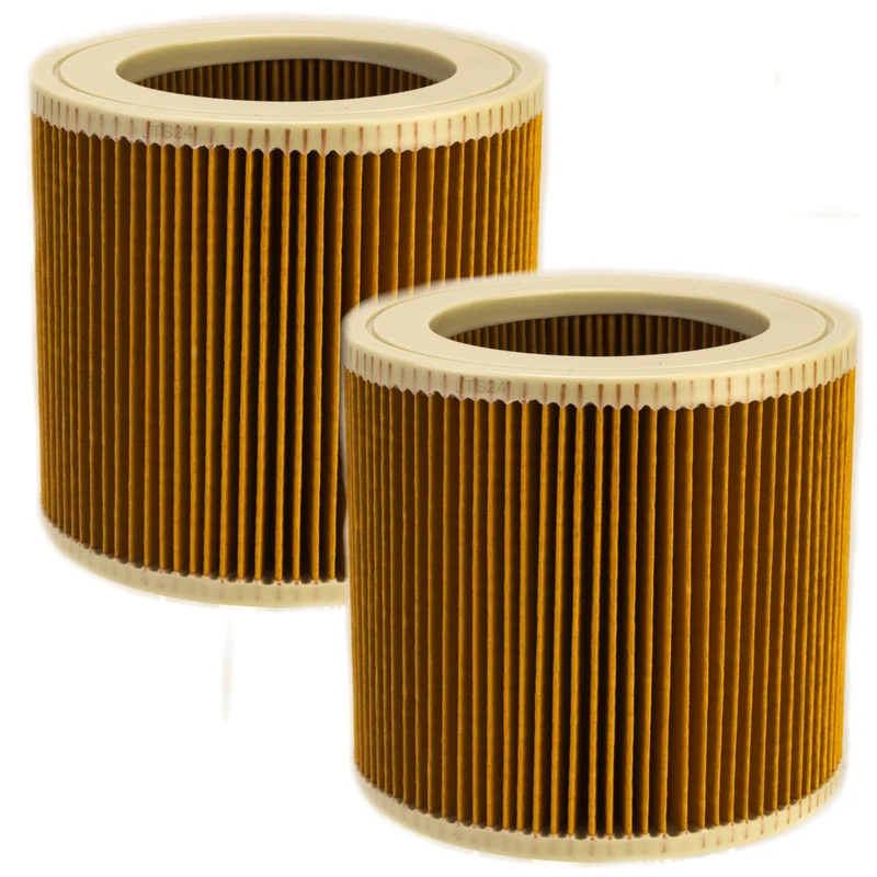 2x 2x Lamellenfilter Rundfilter kompatibel mit Kärcher A 2024 pt,A 2054 Me, 6.414-552.0