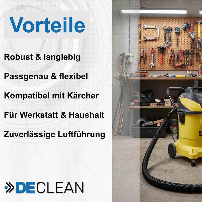 5 Meter Staubsaugerschlauch kompatibel mit Kärcher Serie NT361NT 301, 360, 361, 362