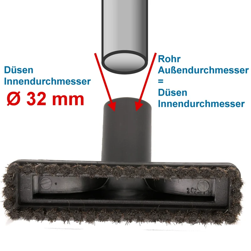 Staubsaugerdüse 32mm 150mm passend für 32mm Rohr 150mm breit