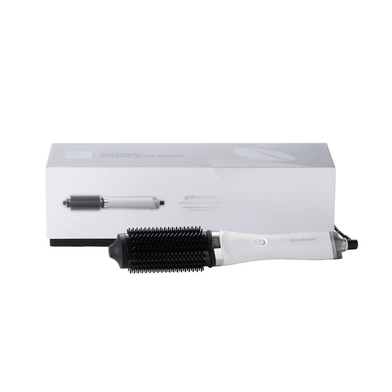 Duet Blow Dry 2-In-1 Hair Dryer Brush - White