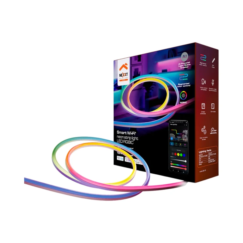 Nexxt Solutions Tira de Luces LED Inteligente Neón Wifi 5 Metros, NHB-S618