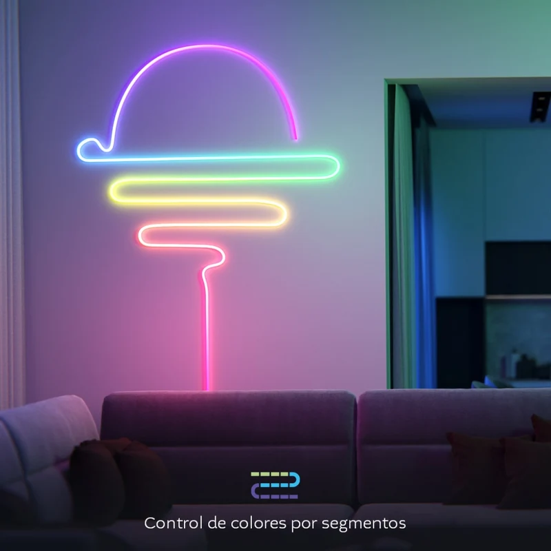 Nexxt Solutions Tira de Luces LED Inteligente Neón Wifi 5 Metros, NHB-S618