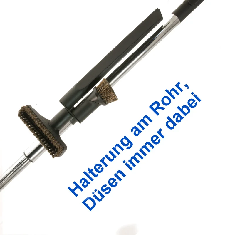 Staubsauger Düse 4er Set. Möbelpinsel Fugendüse Saugbürste Halter f. Rohr Ø32 mm