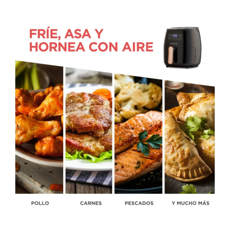 Black & Decker Olla Freidora de Aire 5.7 Litros, HFD5055B