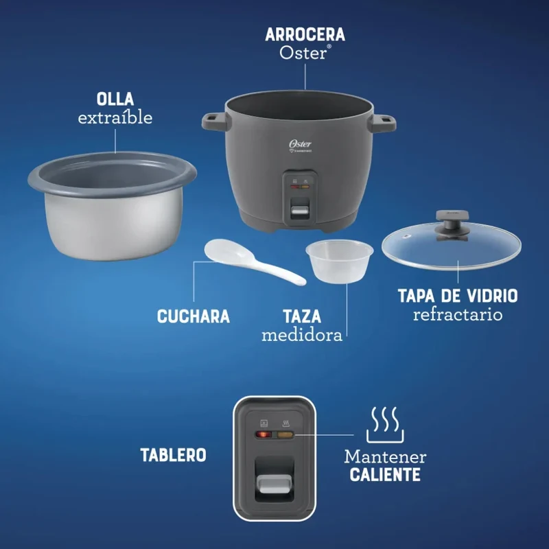 Oster Olla Arrocera Antiadherente 10 Tazas, CKSTRCB10DF