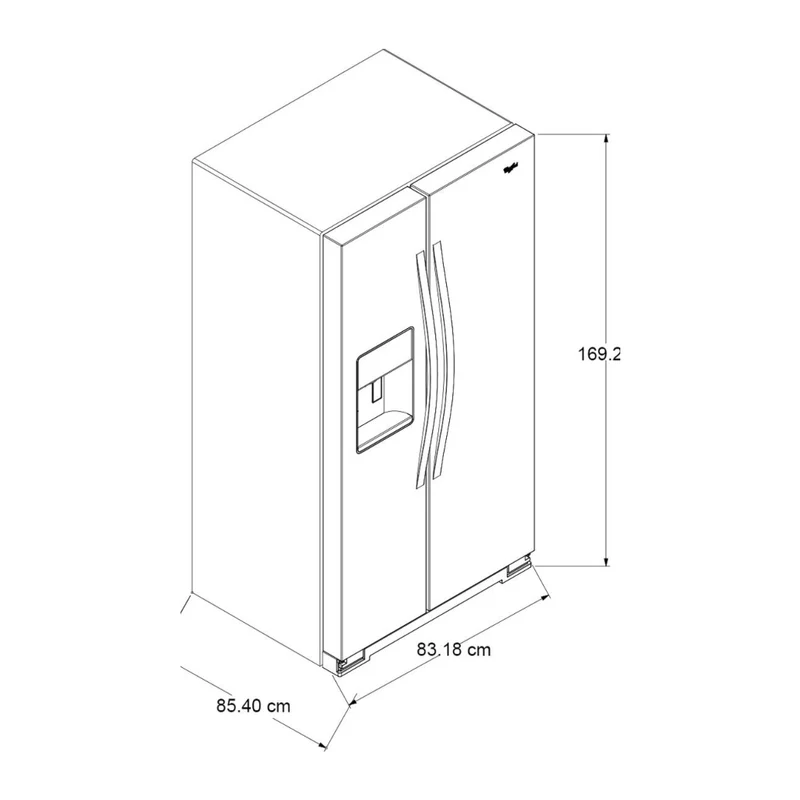 Whirlpool Refrigeradora Side by Side 25 Pies Cúbicos, 7WRS25SDHM