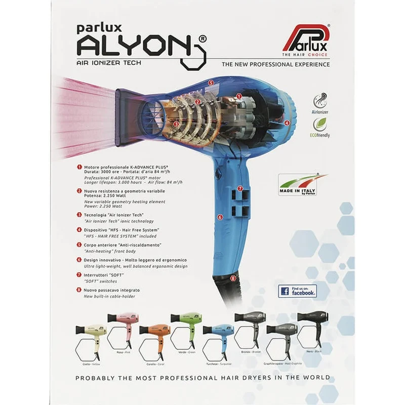Alyon Air Ionizer Ceramic & Ionic 2250W Hair Dryer - Matte Graphite