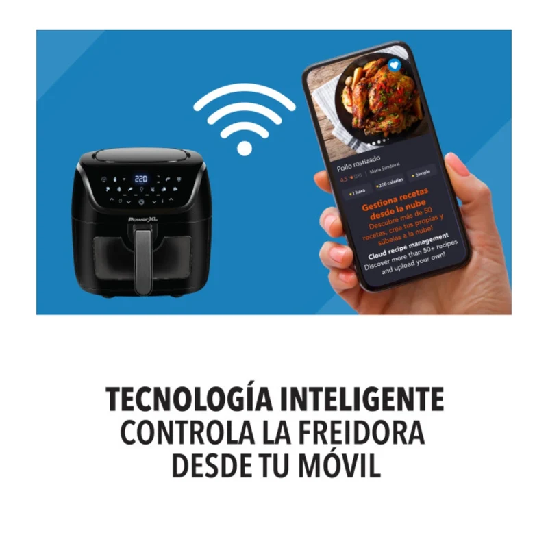 Power XL Olla Freidora de Aire Wi-Fi 7.5 Litros, AF-E8001-WA-LA