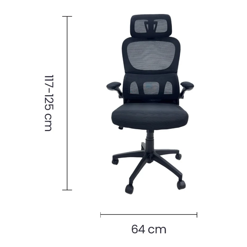 Tokoa Silla Ejecutiva de Malla con Cabecera/Reposabrazos
