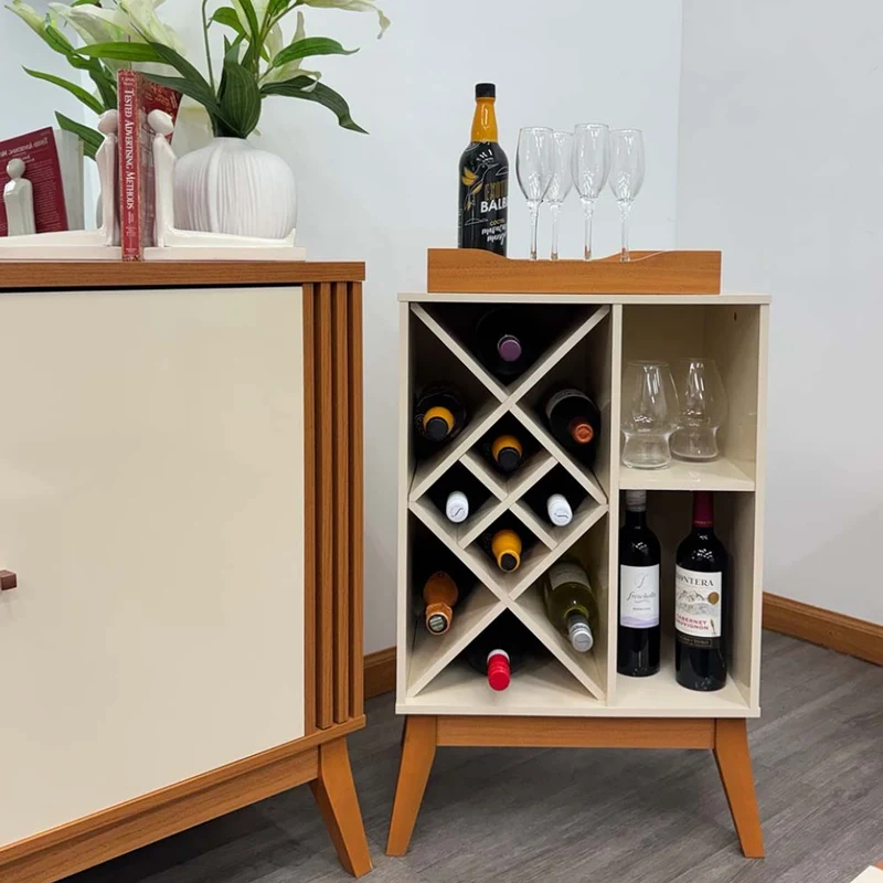 Tokoa Mesa Auxiliar con Estantes y Vineras 50cm Off White (44120)