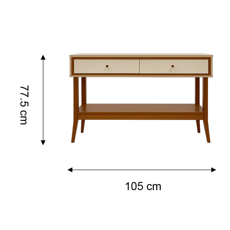 Tokoa Mesa de Entrada MDF con 2 Gavetas 105cm Off White (87613)