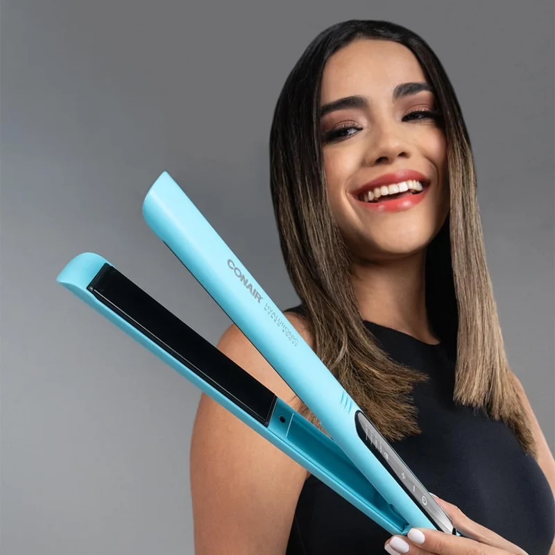 Conair Plancha Alisadora de Cabello Cerámica Ácido Hialurónico, CS41DAL