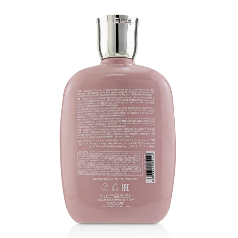 Alfaparf Champú para Cabello Seco Semi Di Lino Nutritive Low Shampoo, 250ml