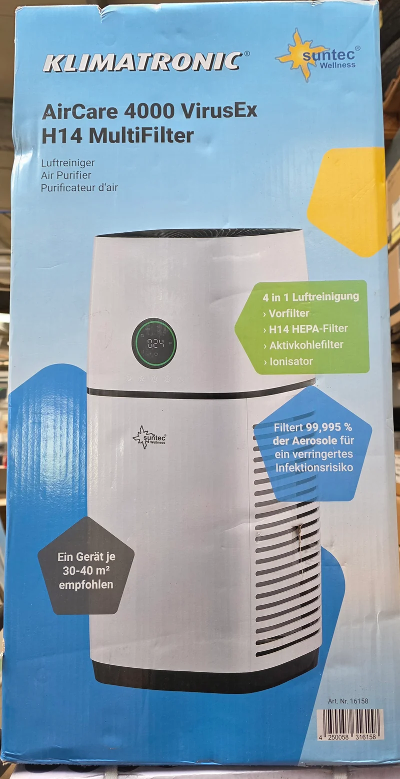 Suntec Klimatronic AirCare 4000 VirusEx H14 MultiFilter, 4-in-1 Luftreiniger