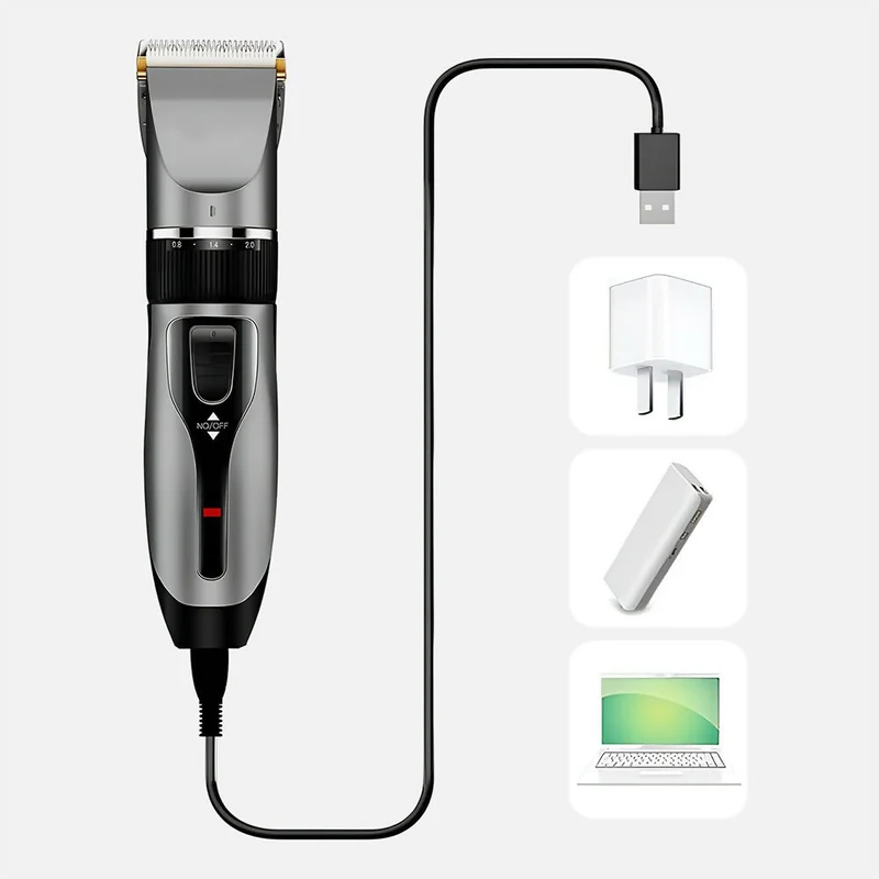 Cortapelos para hombres / Rueda de precisión de 5 niveles / Recargable / 4 peines guía y peine incluido / Para cabello, barba, vello corporal