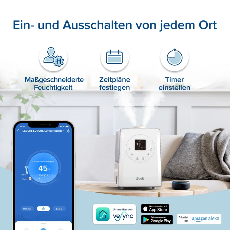 Levoit LV600S Smarter Luftbefeuchter mit Hygrometer