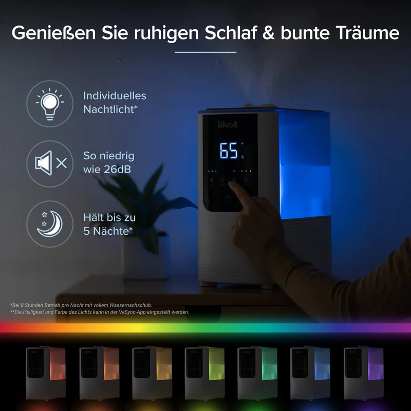 Levoit OasisMist 450S Smarter Luftbefeuchter mit Warm- und Kaltnebel